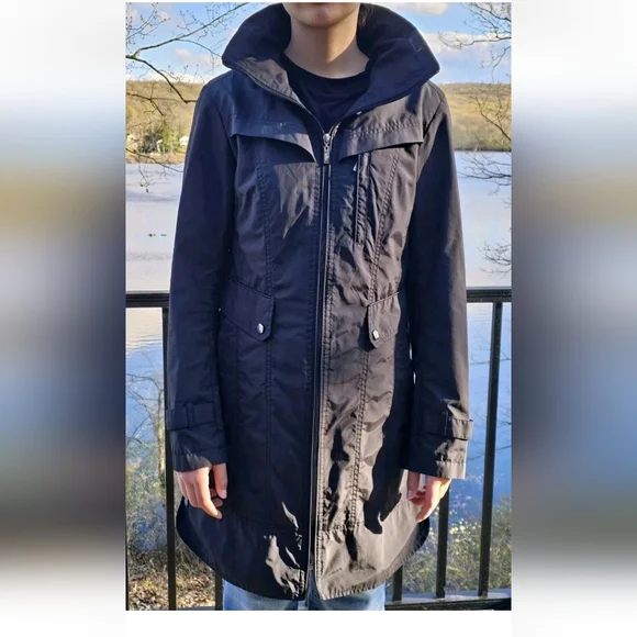 Sz L Cole Haan Hooded Trench - Picture 2 of 11